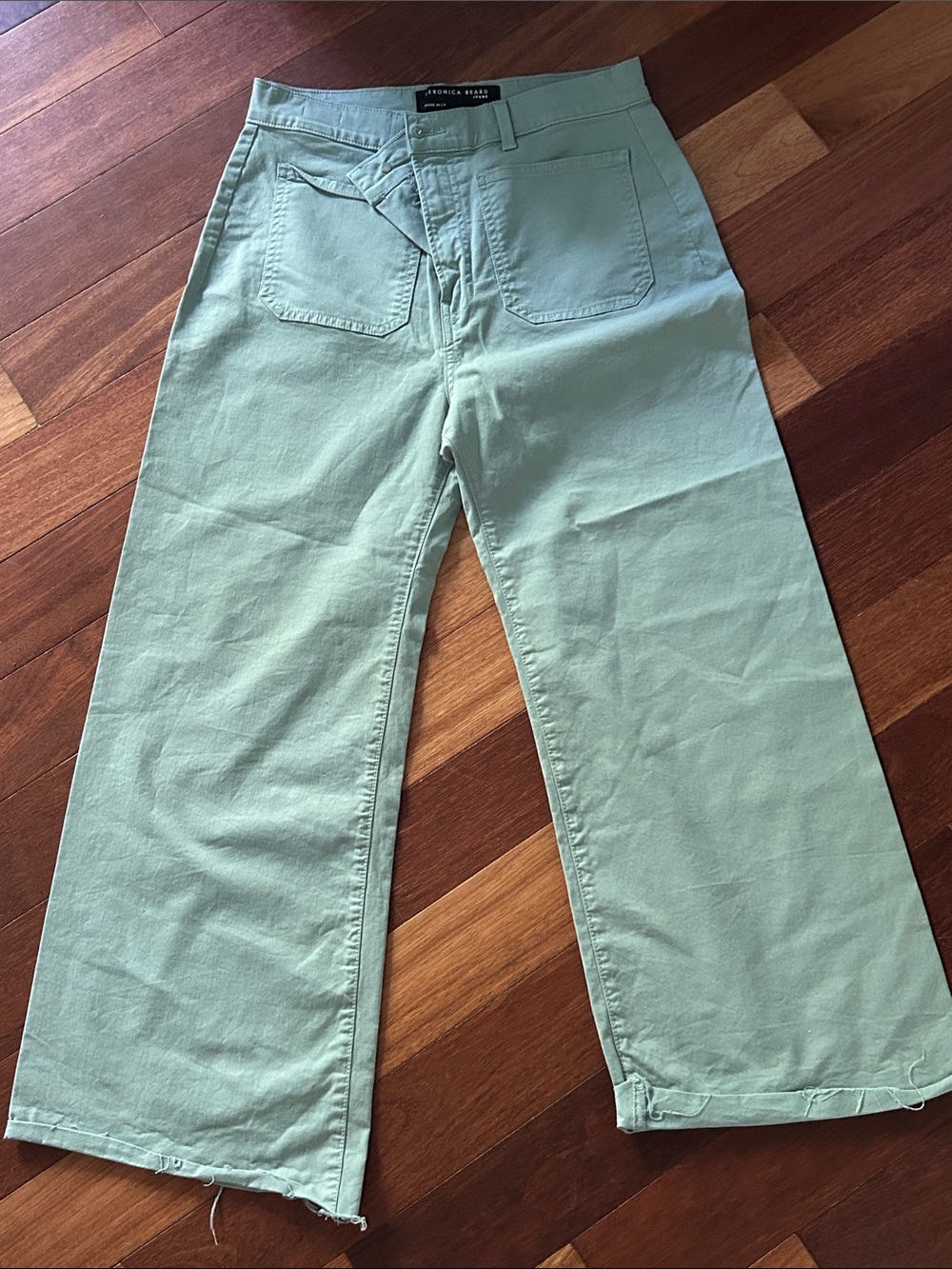 Veronica Beard Mint Green Wide-Leg Pants